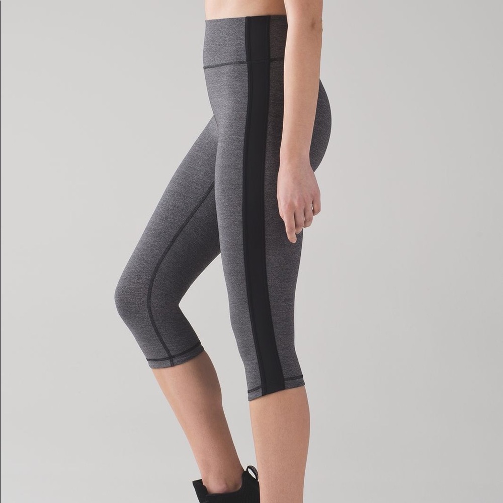 Lululemon Squad Goals Crop Legging Heathered Black